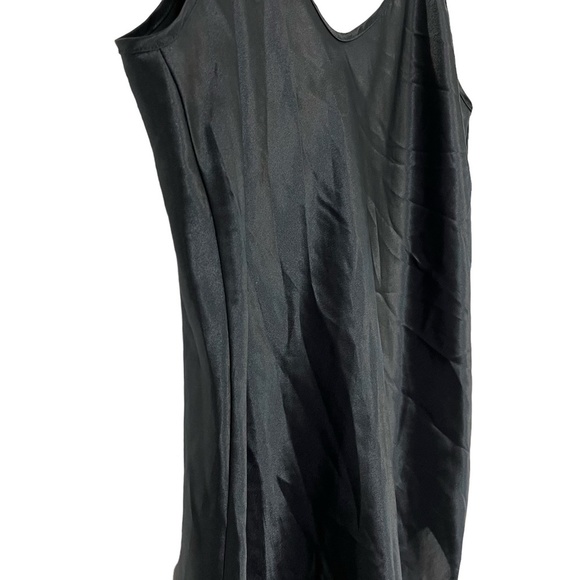 INTIMATE MOODS Satin Black VINTAGE Chemise Nighty Lingerie USA Made Slip sz M - Picture 9 of 16
